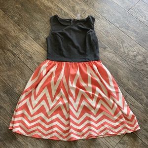 Xhiliration grey and coral tank dress